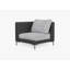 Black Wicker Outdoor Loveseat, Pacific Fog Gray