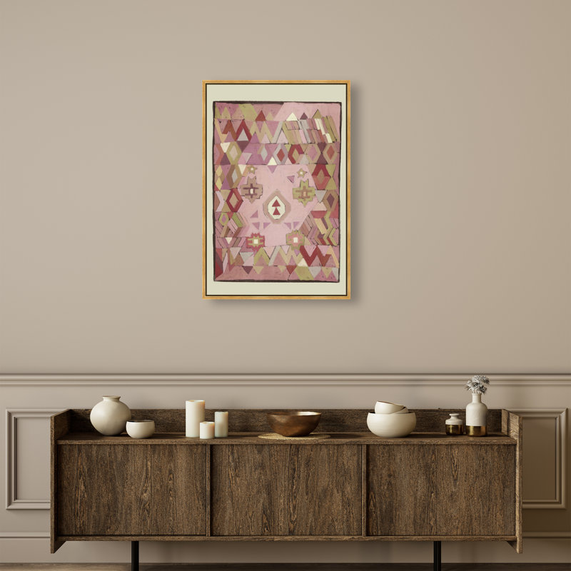 Tapestry Boehme II Canvas Abstract Print by Oliver Gal, Black Frame, 10 x 15, 16"H x 11"W, Gold Floater Frame