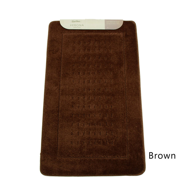 Abidah Non-Slip Bath Rug, Brown