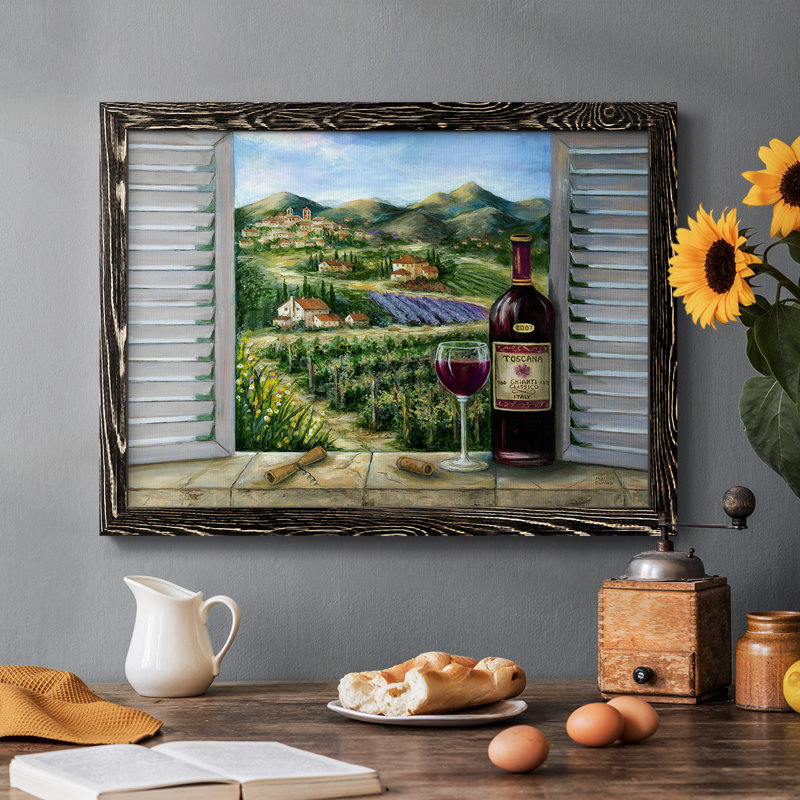 «Tuscan Red and Vineyard», reproduction d'art sur toile, Noir, H 26 po x l 38 po x P 1,5 po