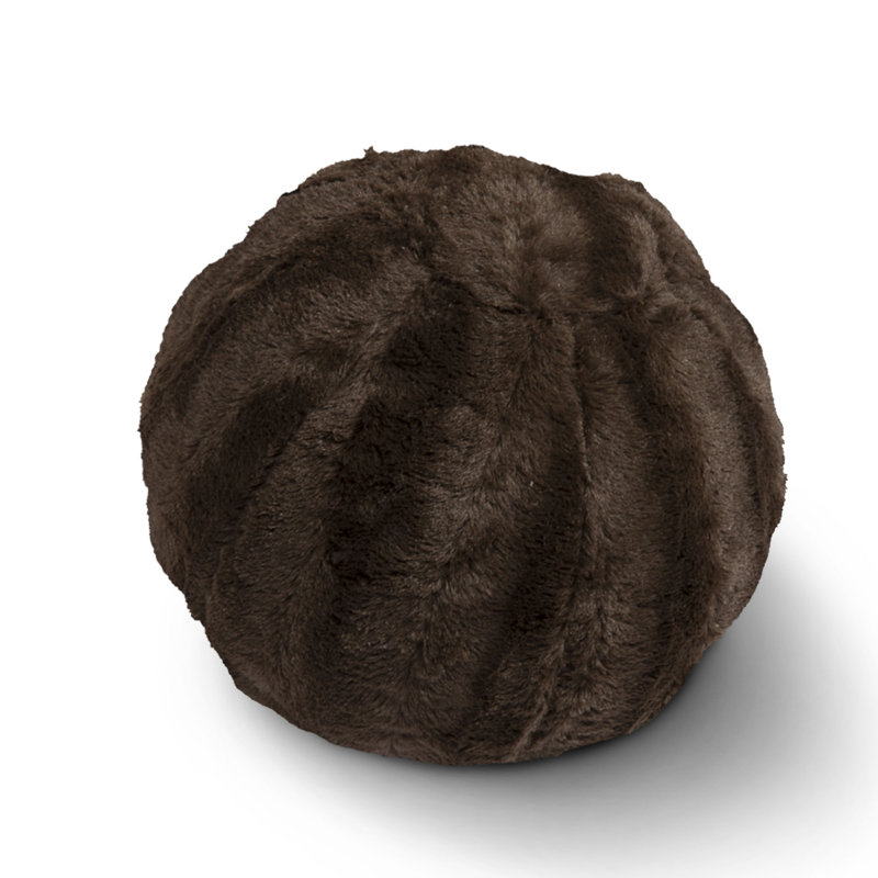 Housse et insert de coussin de sol en fausse fourrure, Brun