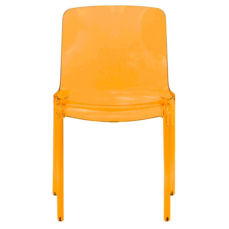 Lade Transparent Plastic Stackable Dining Chair with Waterfall Edge Seat – Lightweight Versatile Accent & Kitchen Side Chair, No Assembly Required
