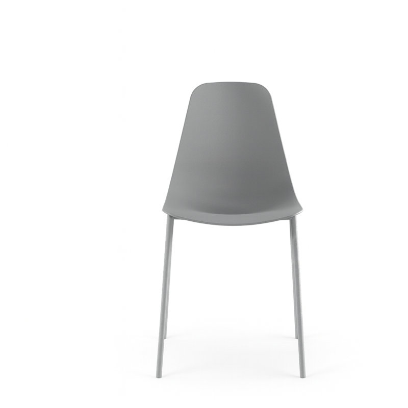 Hearne Stacking Patio Dining Side Chair, Light Grey