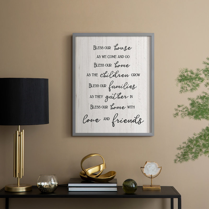 «Love and Friends», reproduction encadrée - bois massif, H 11 po x l 9 po, Grey