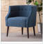 Fauteuil club capitonné à boutons - Pieds fuselés en bois de bouleau, revêtement en tissu moelleux-980931205
