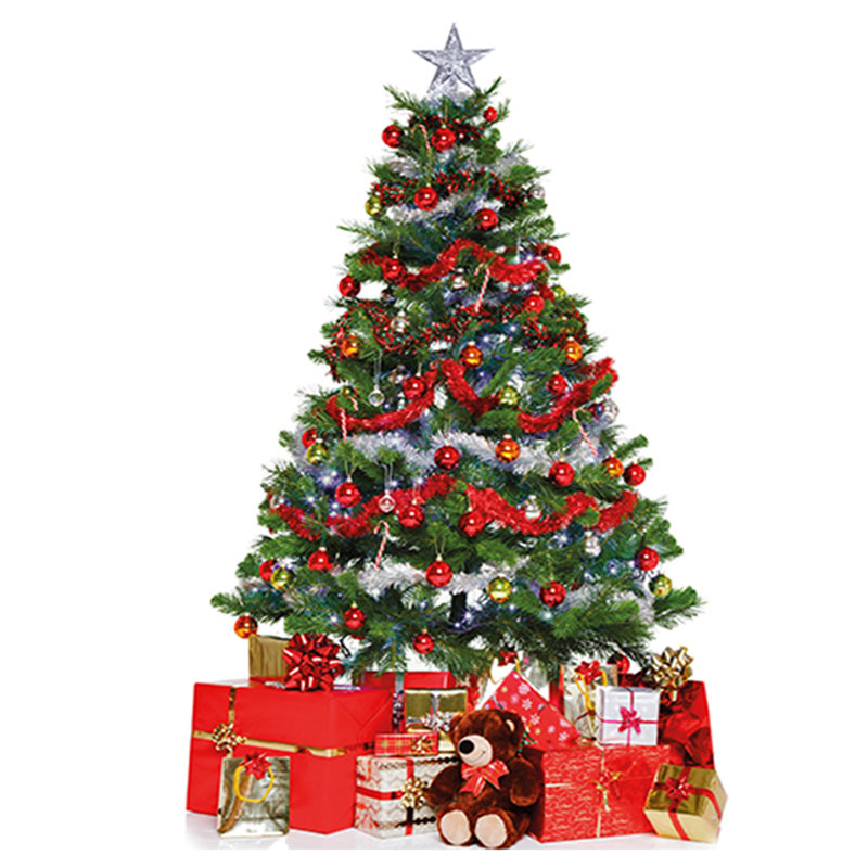 Large Green and Red Cardboard Christmas Tree Standup