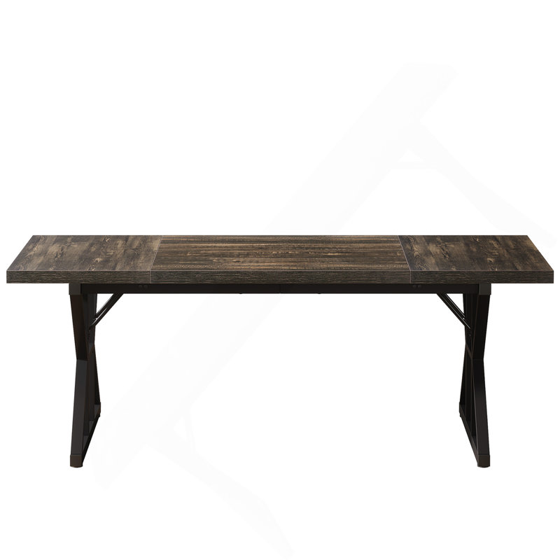 Table de salle à manger TribeSigns Taneja, H 29,52 po x L 70,86 po x l 31,49 po, Noir