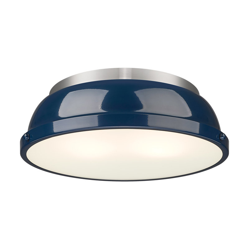 Plafonnier encastré 14 po Hulali, Étain, Bleu marine mat