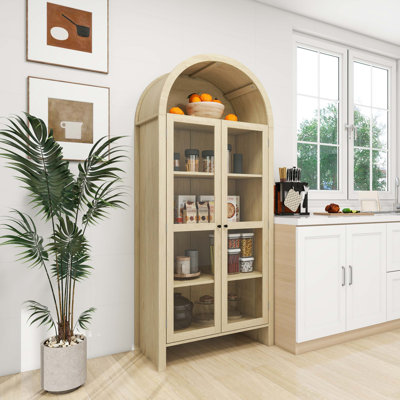 Grand garde-manger arqué en faux bois Aadhyasri