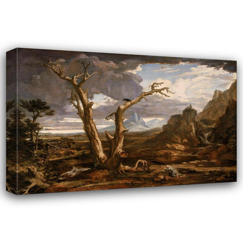 «Elijah in the Desert» par Washington Allston - Art mural sur toile tendue avec châssis, H 14 po x l 18 po
