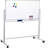 Freestanding Melamine Reversible Magnetic Medium 4' x 6' Whiteboard, Magnetic Whiteboard with Adjustable Height, Sturdy Steel Frame, Marker Tray, 360֯ Rotating Mechanism