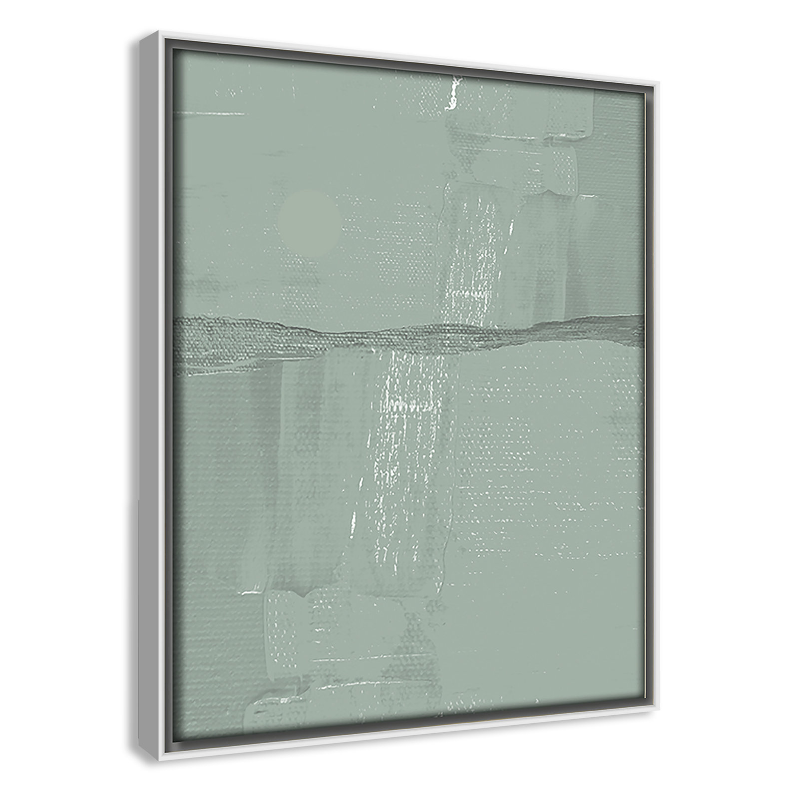Sage Abstract, 11.5" H x 9.5" W x 2" D, White 