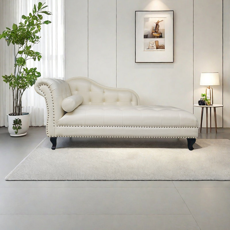 Chaise longue en similicuir tendance et simple, Orienté à gauche (vu de face)