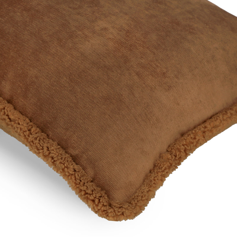 Rectangular Throw Cushion Cover, Brown, white and pink