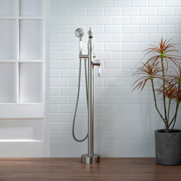 Lumen 1 Handle Floor Clawfoot Tub Faucet with Diverter