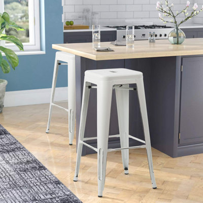 Holubice 30" H Stackable Backless Metal Bar Stools