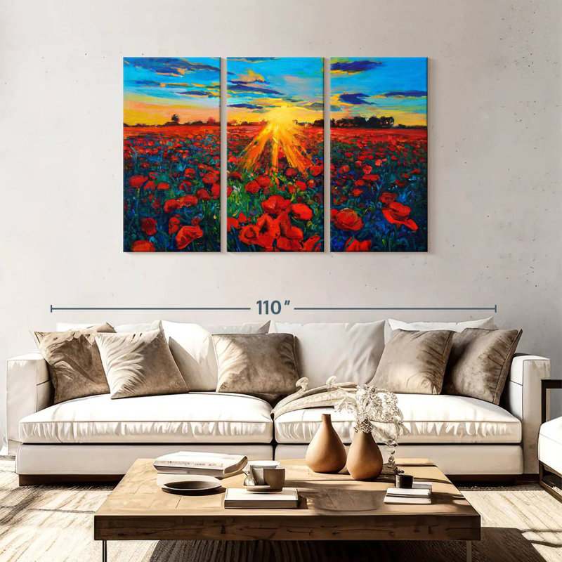 Alvord Poppy Field Golden Hour, H 48 po x l 74 po