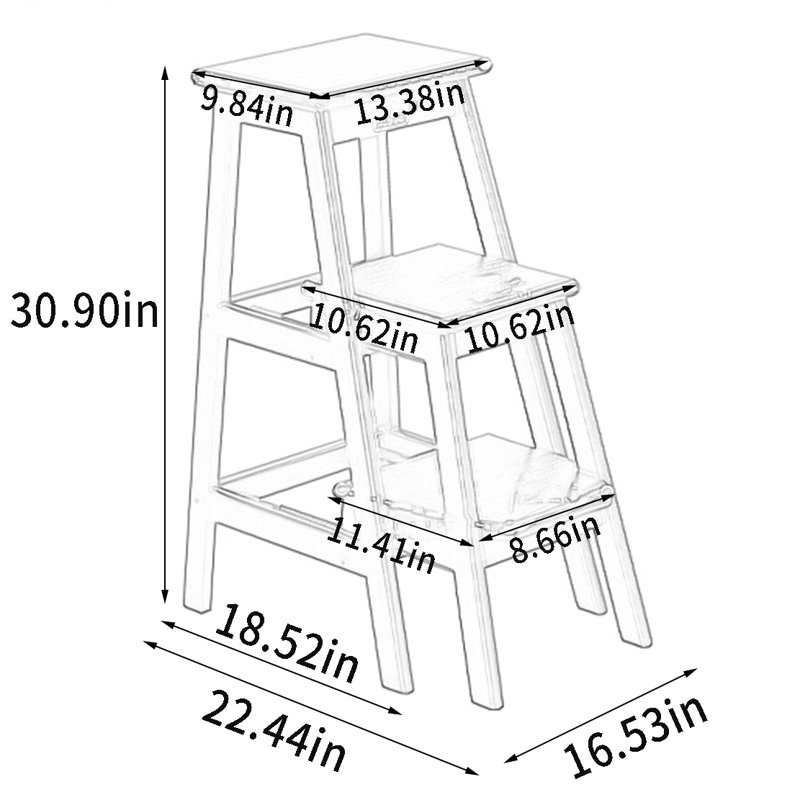Support pour plante en bois massif de style chinois