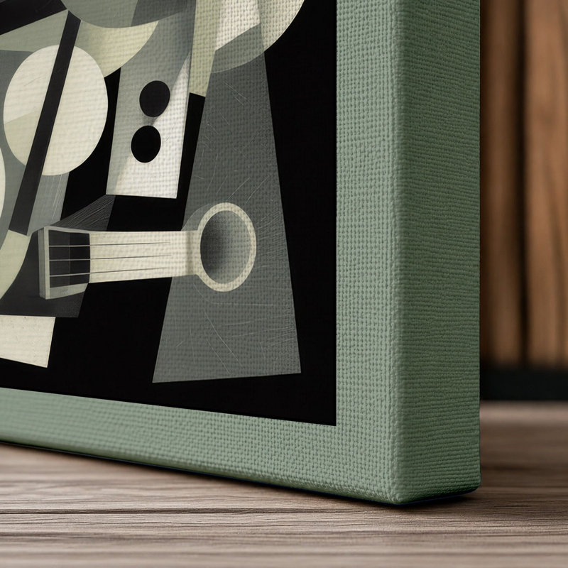 Geometric Abstraction Abstract - Wrapped Canvas, 24x16 - 61.0 x 40.6 cm, Sage Border