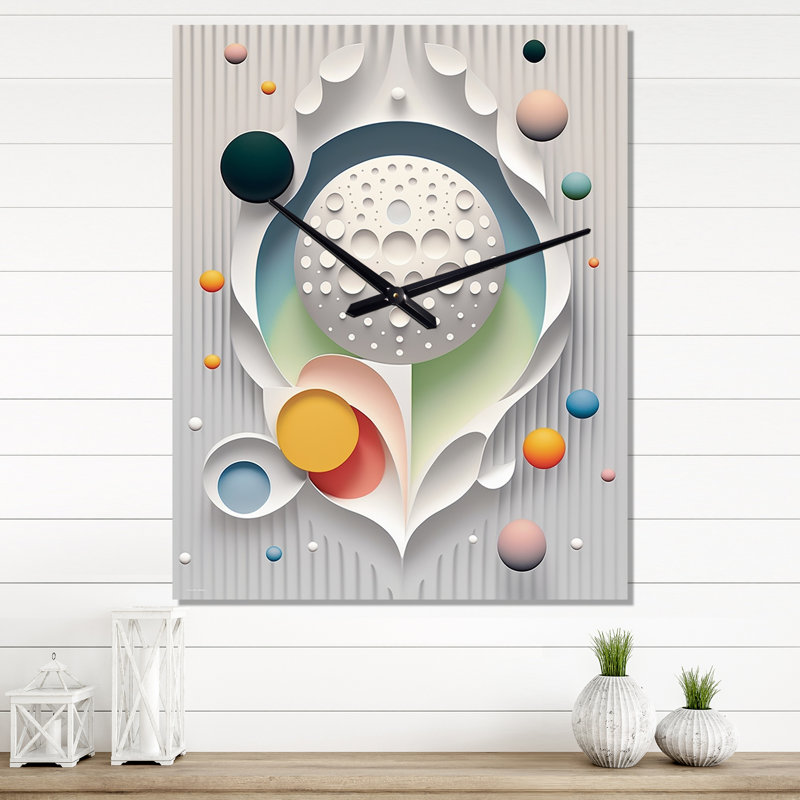 Sceance Beyond The Knowing I - Abstract Modern Wall Clock, 32" H x 16" W x 1" D