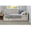 Modern Style L Shape Corner Bed, Linen Upholstered  Daybed  With Two Storage Drawers-1941418512