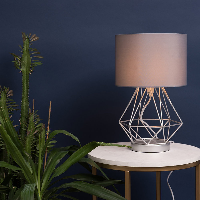 Haigler Metal Table Lamp, Copper, Grey, No Bulb