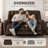 Latitude Run Power Recliner Loveseat Sofa With Adjustable Headrest, Heat And Vibration, 64.6" Fabric Electric Reclining Loveseat With USB Charge Ports-73825703