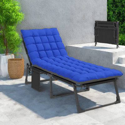 Chaise longue portative pliante portative avec dossier réglable, structure en acier