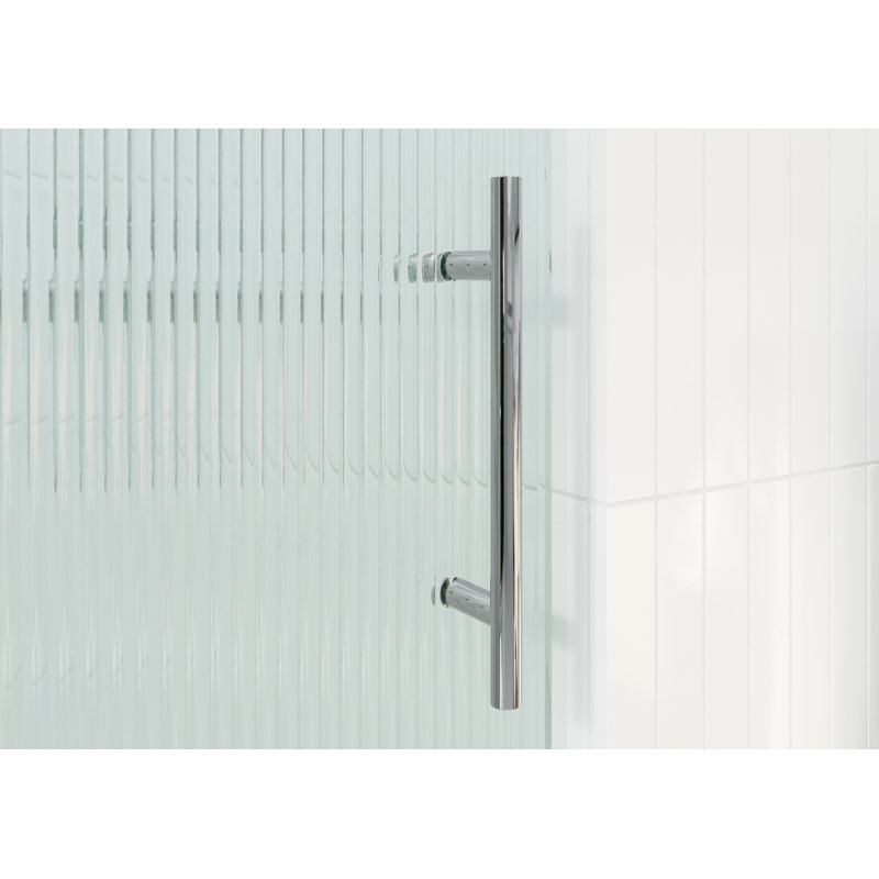 Galaxy 56 - 60 in. x 78 in. Fully Frameless Fluted Sliding Shower Door, Right Hand, Chrome