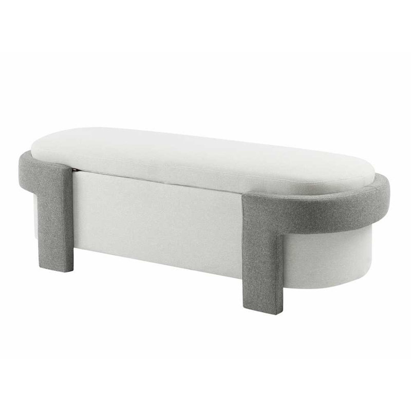 Raye Large Versatile Storage Ottoman Bench, Grey