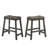Set Of 2 Rustic Counter Stools, 25-Inch Backless Wooden Farmhouse Barstools With Faux Leather Seat, Distressed Finish, Space-Saving Design