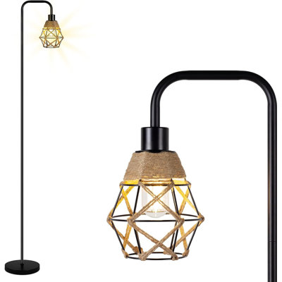 Zyon 65'' Black LED Arched Floor Lamp