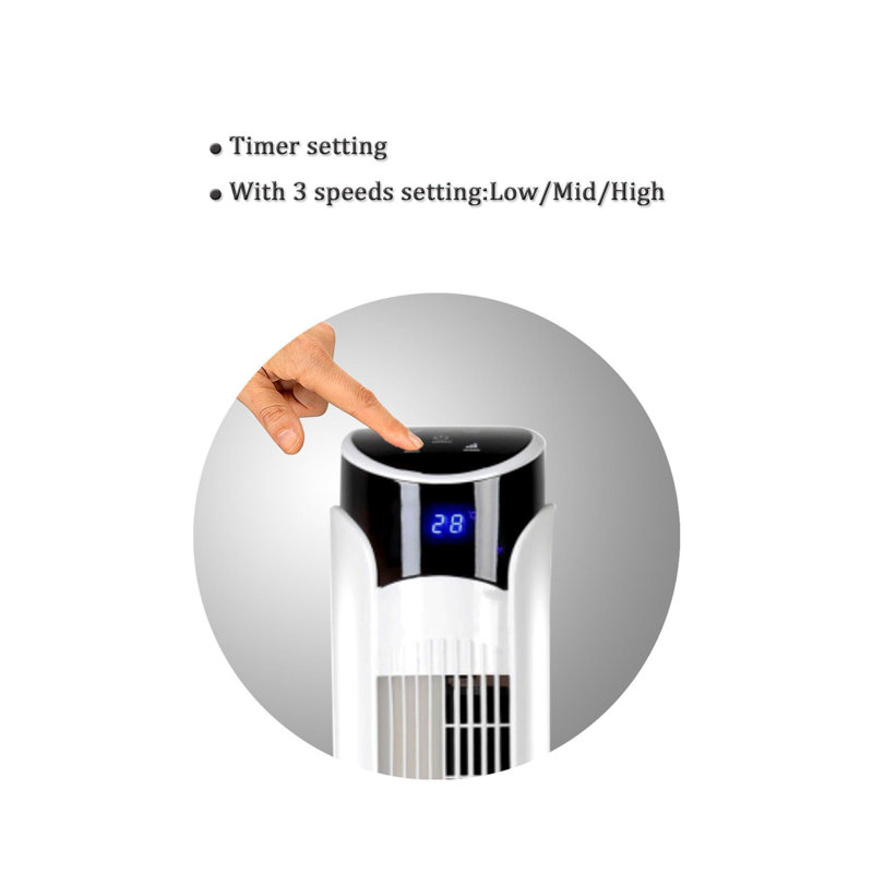 Symple Stuff Dowdle Tower Fan, White, 45cm H x 35cm W x 16cm D
