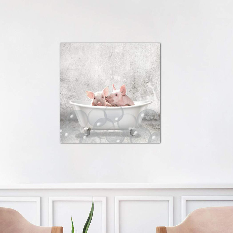 Baby Piglets Bath by Kimberly Allen - Wrapped Canvas Print, 66.04 cm H x 66.04 cm W x 1.91 cm D