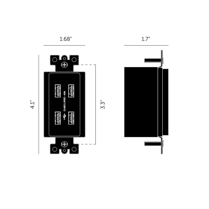 Outlet Module / USB / Black