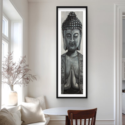 Buddha - Beige Ethnic Framed Matted Print for Home Decor