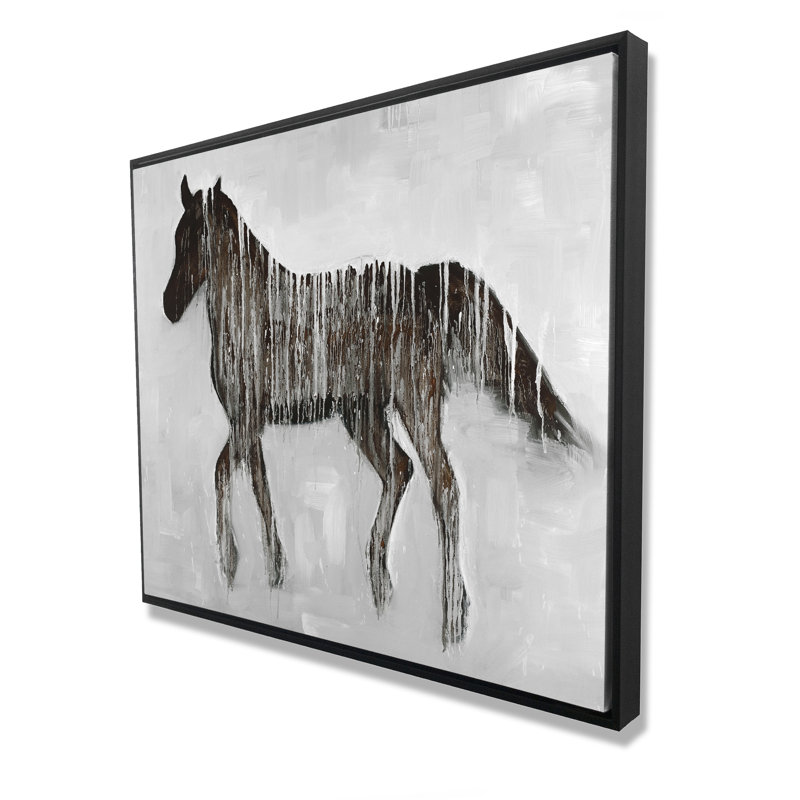 «Gambading», cheval abstrait - décor de toile Western encadré