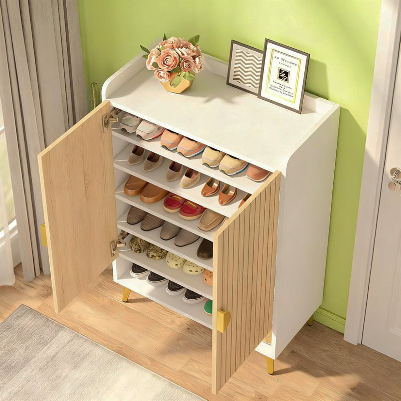 Armoire à chaussures en bois à 7 niveaux