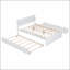 Cadre de lit double avec lit gigogne simple et 2 tiroirs pour blanc brillant-1026333627