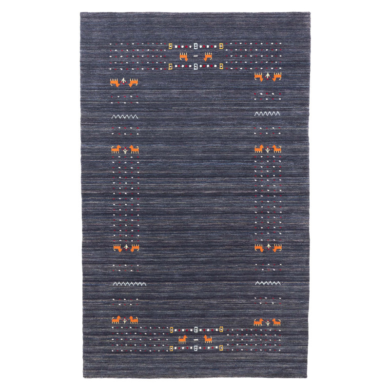 Kashkuli Gabbeh Navy Rug 4'10" x 7'9"