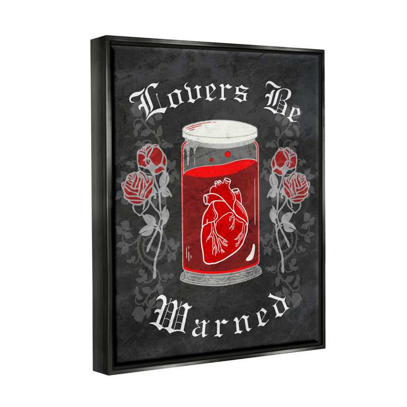 «Spooky Heart In Jar» encadré sur bois par Lil 'Rue, impression, H 21 po x l 17 po x P 1,7 po, Cadre flottant noir de jais