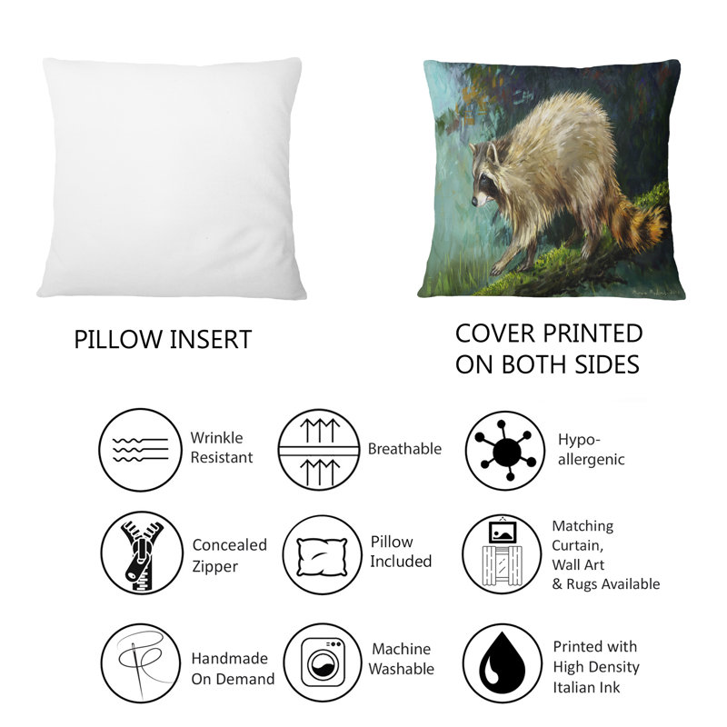 Coussin Raccoon In The Wild