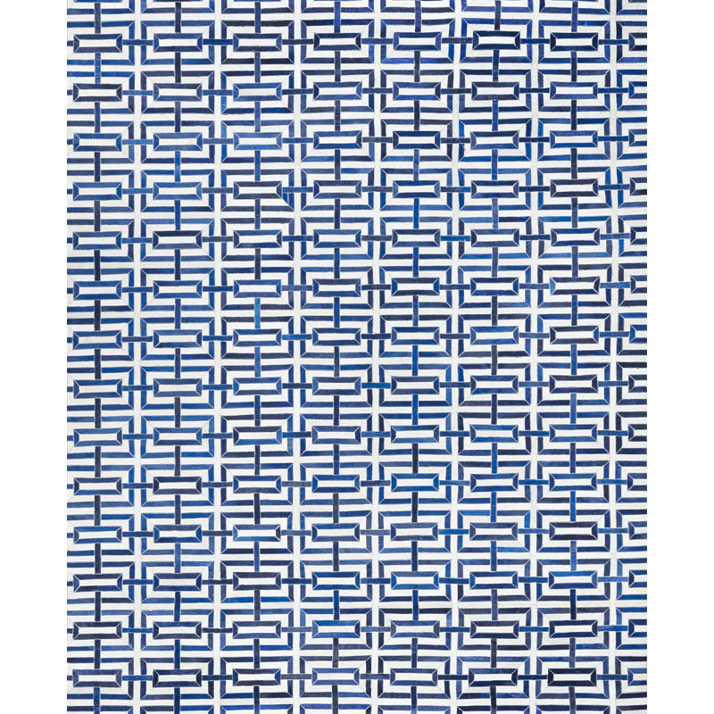 Cowhide Geometric Indoor Rug, Rectangle 5' x 8'