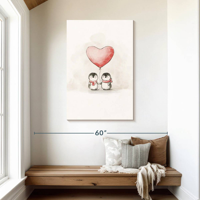 Pingouin amoureux II, H 45 po x l 30 po