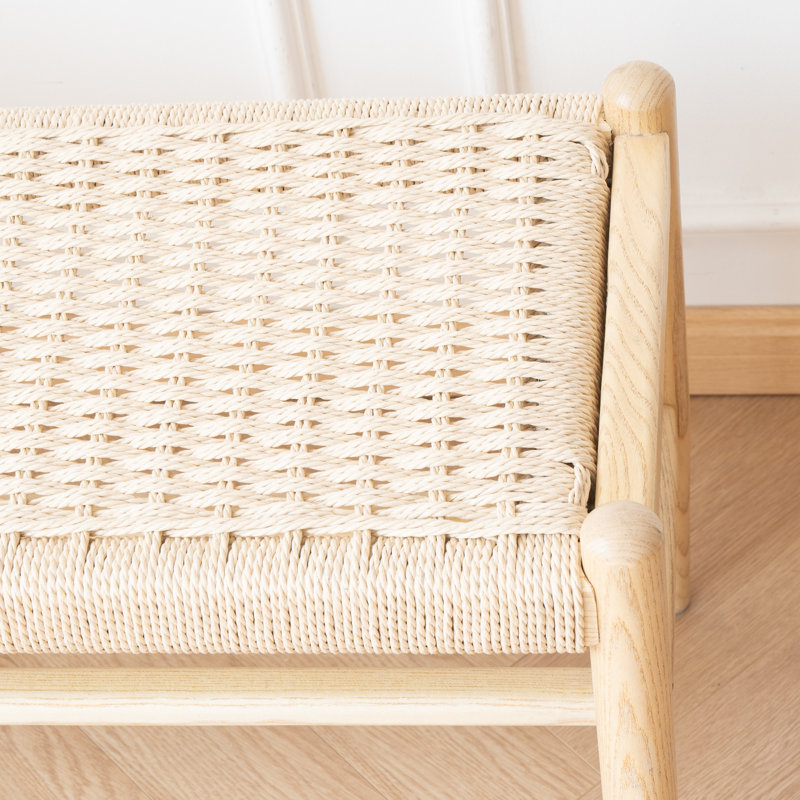 Banc en bois massif avec rangement pour chaussures Everill, Bois, H 16,9 po x l 39,4 po x P 14 po