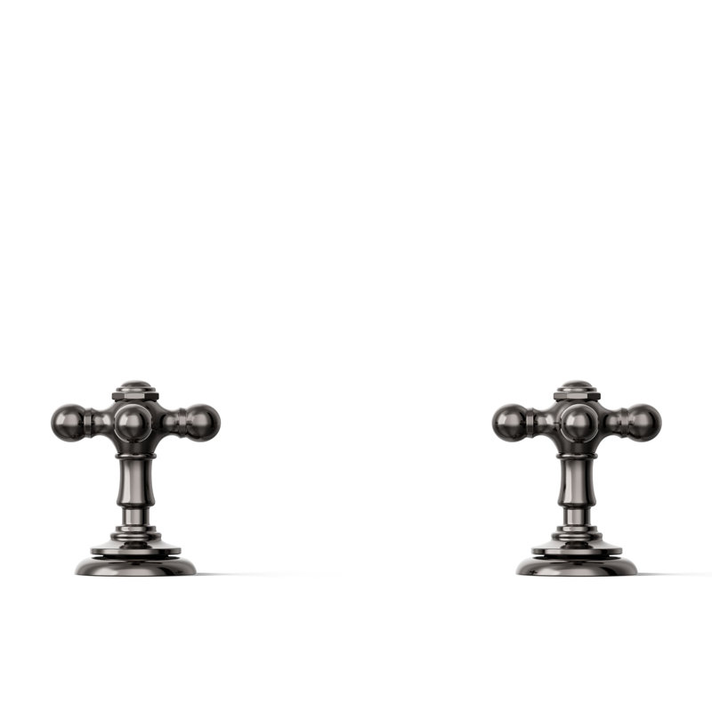 Poignées en croix pour lavabo de salle de bain Artifacts, Titane éclatant