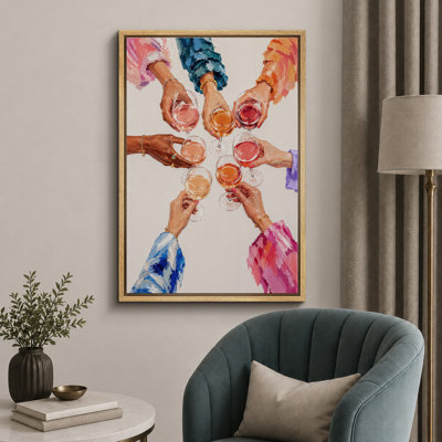 Colorful Cocktail Artwork, Bar Room Pictures, Framed Canvas Giclee Print Wall Art