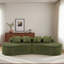 Canapé moelleux à haute densité avec conception modulaire courbée et coussins décoratifs doux-877276707