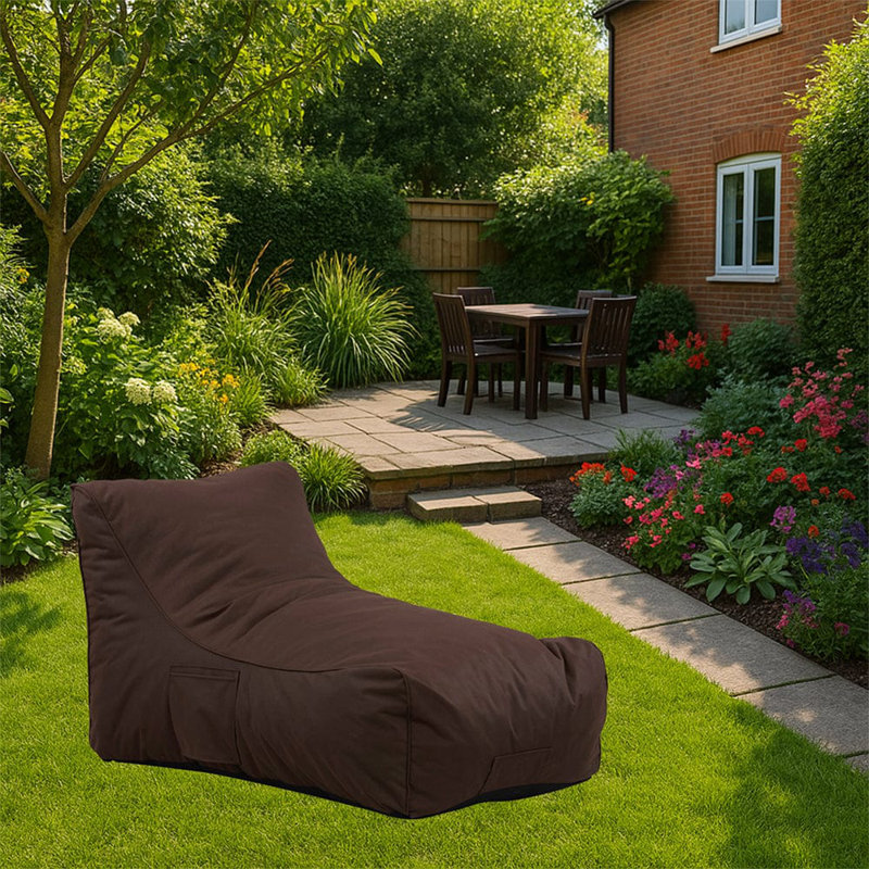 Yukon Fabric Outdoor Friendly Bean Bag Lounger, Brown