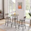 Ensemble de tabourets de bar ronds avec tablette, tabouret rembourré avec dossier gris, l 23,62 po x P 23,62 po x H 35,43 po-162982603